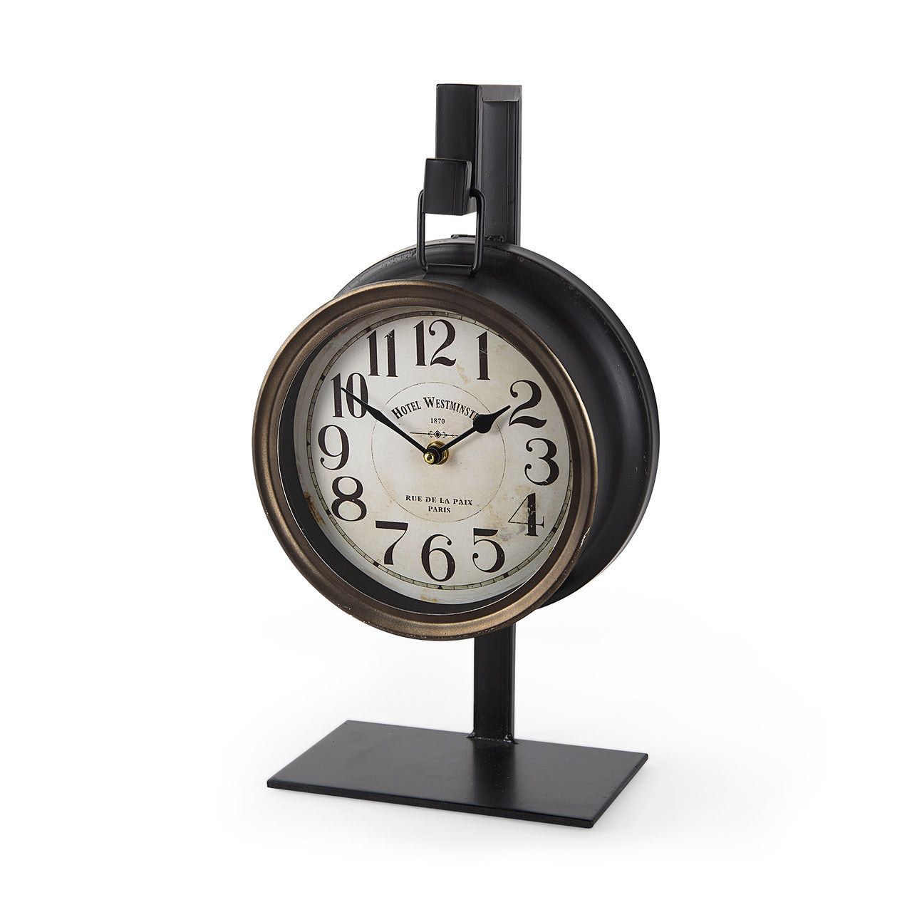 Taxz Metallic Brown Metal Hanging Table Clock | Zin Home – zinhome
