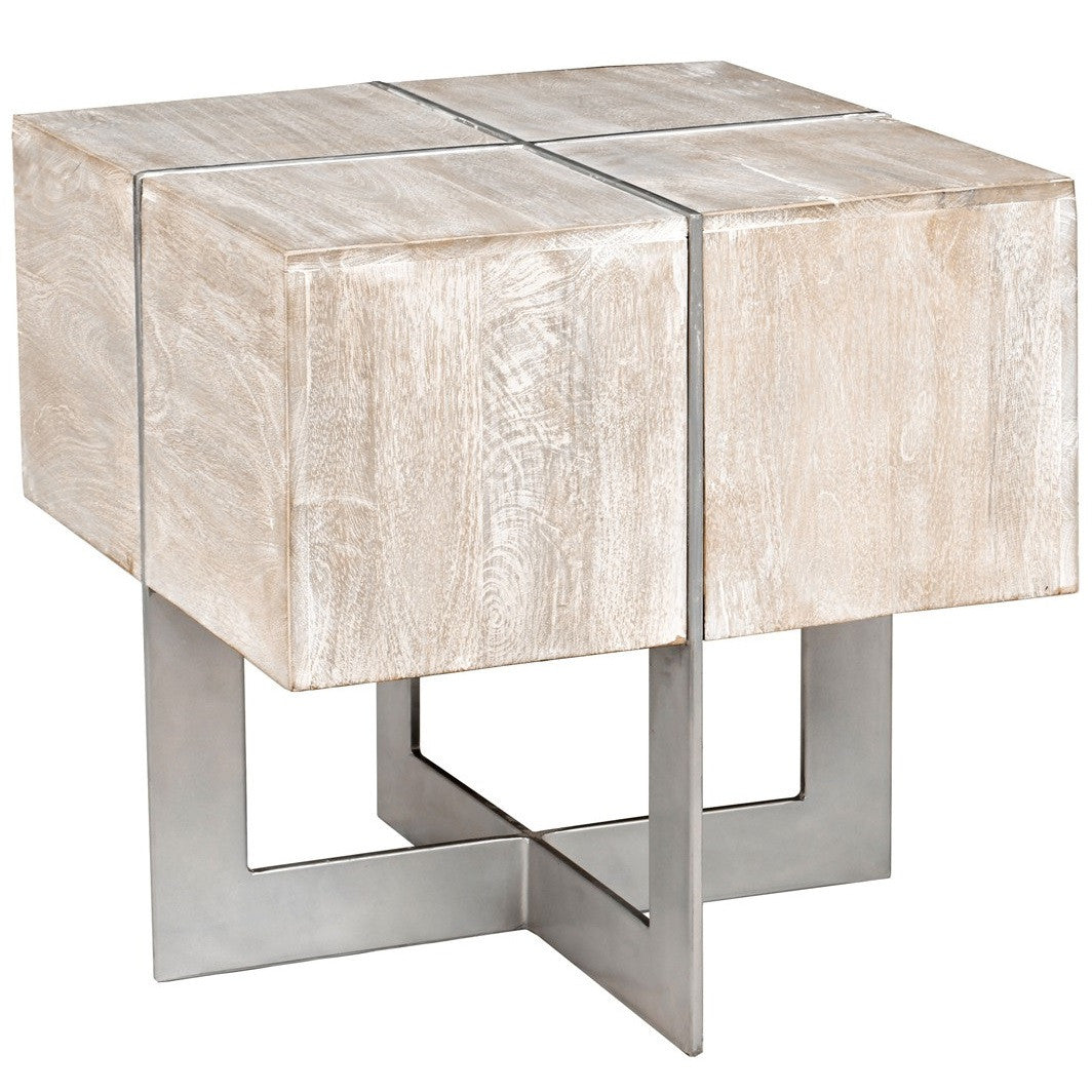 Uptown Whitewashed Solid Wood Square Side Tables | Zin Home – zinhome