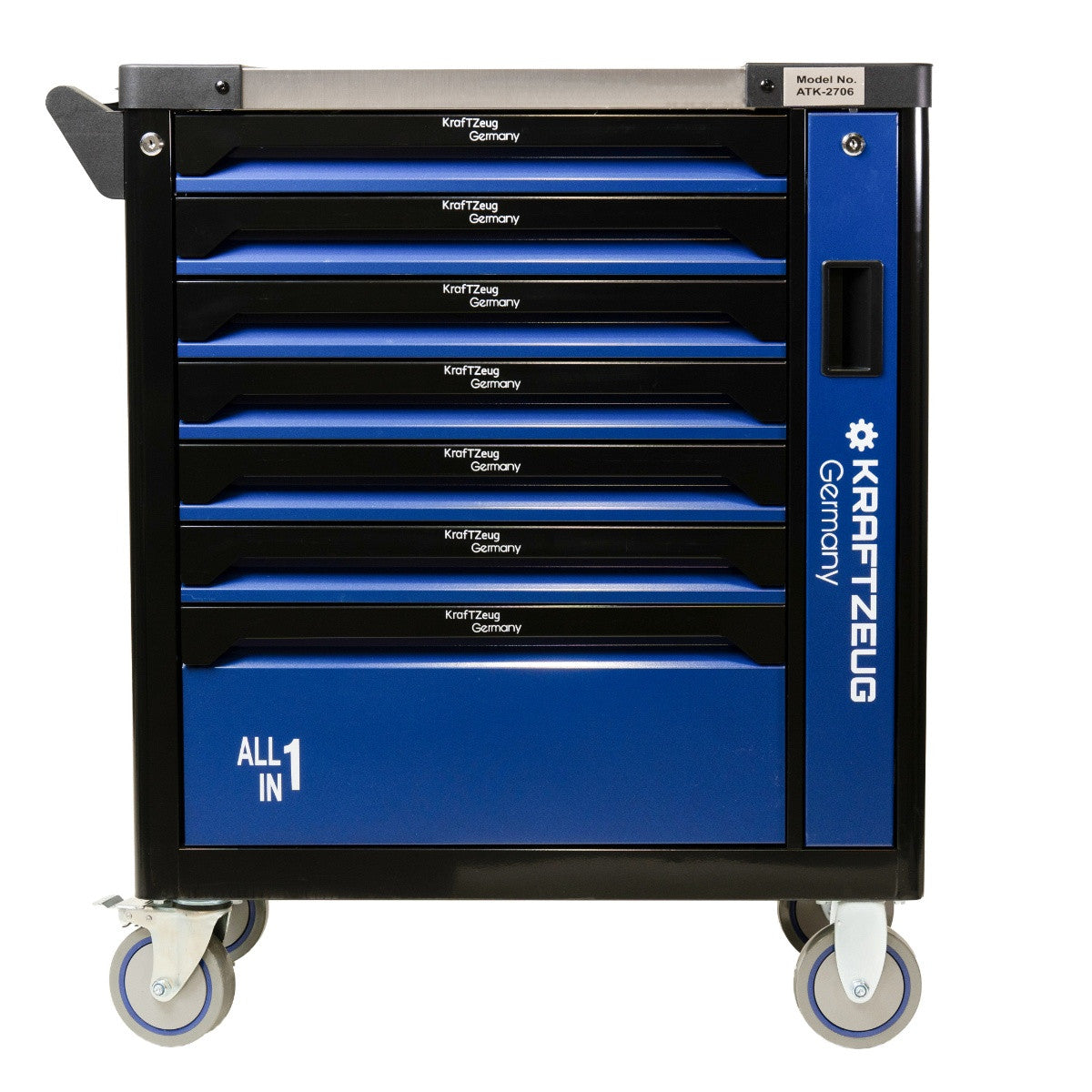251 Piece Tool Cabinet Complete With Tools, 8 Drawer Blue Tool