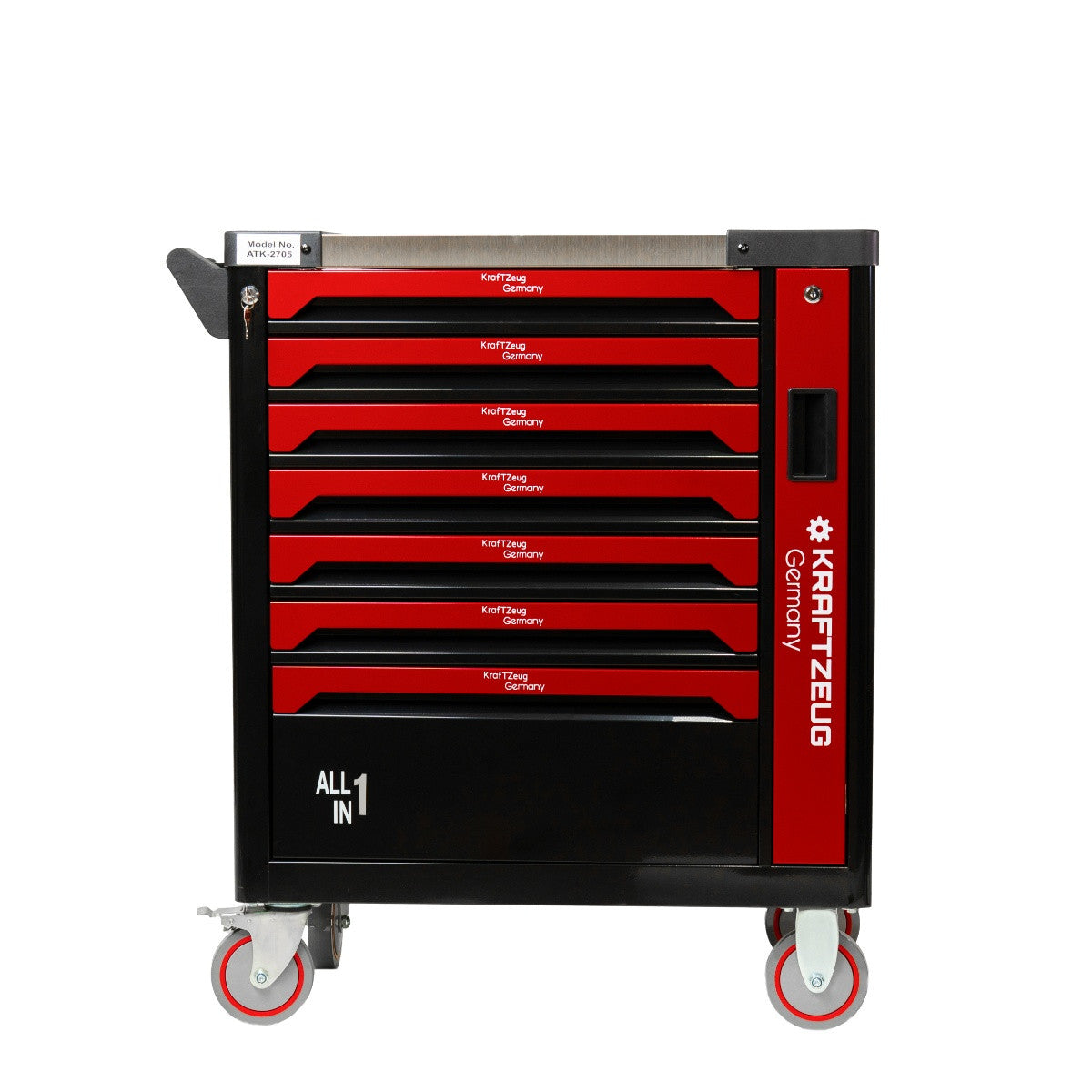 251 Piece Tool Cabinet Complete With Tools, 7 Drawer Red Tool