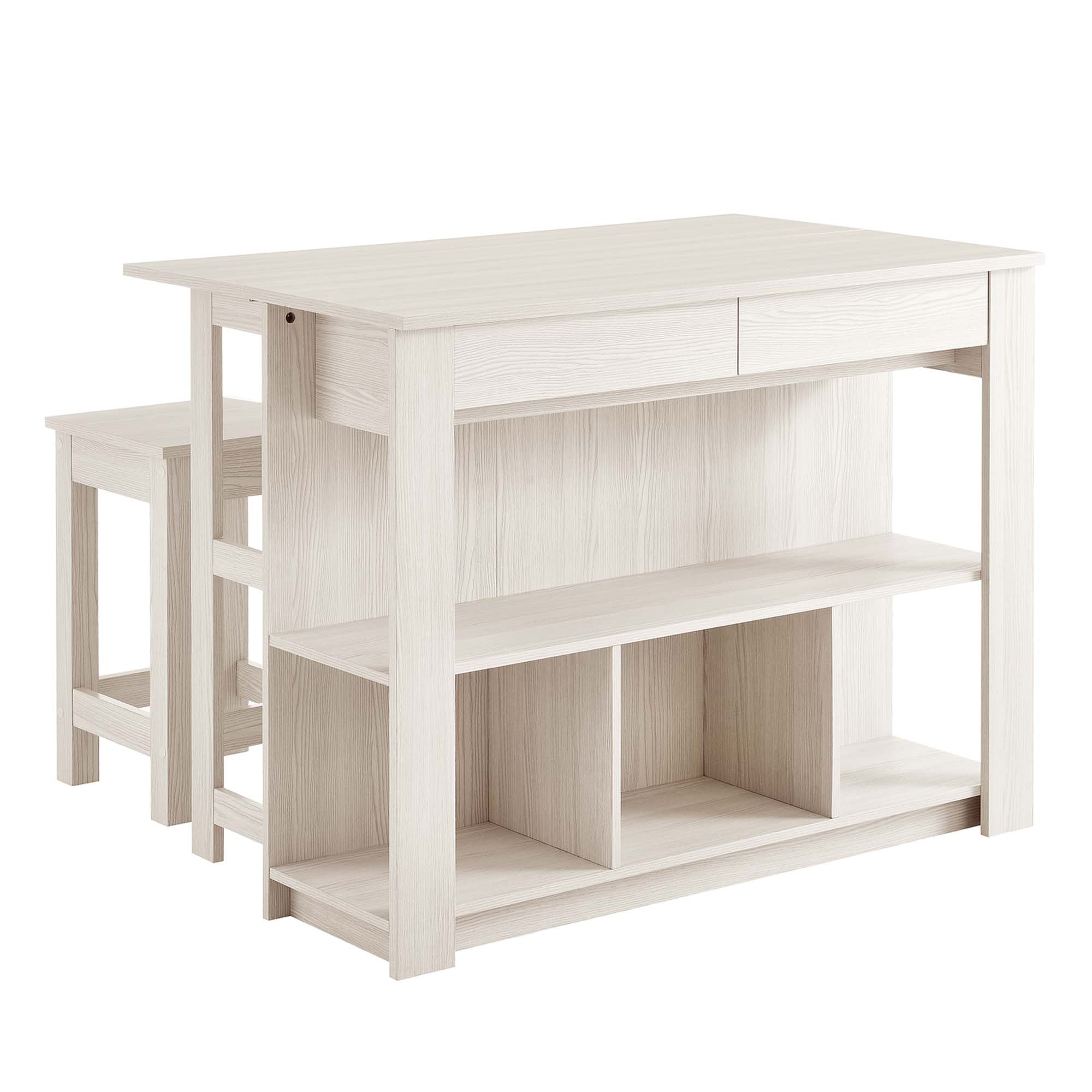 Meadowbrook 3-Piece Kitchen Island and Stool Set | Modway
