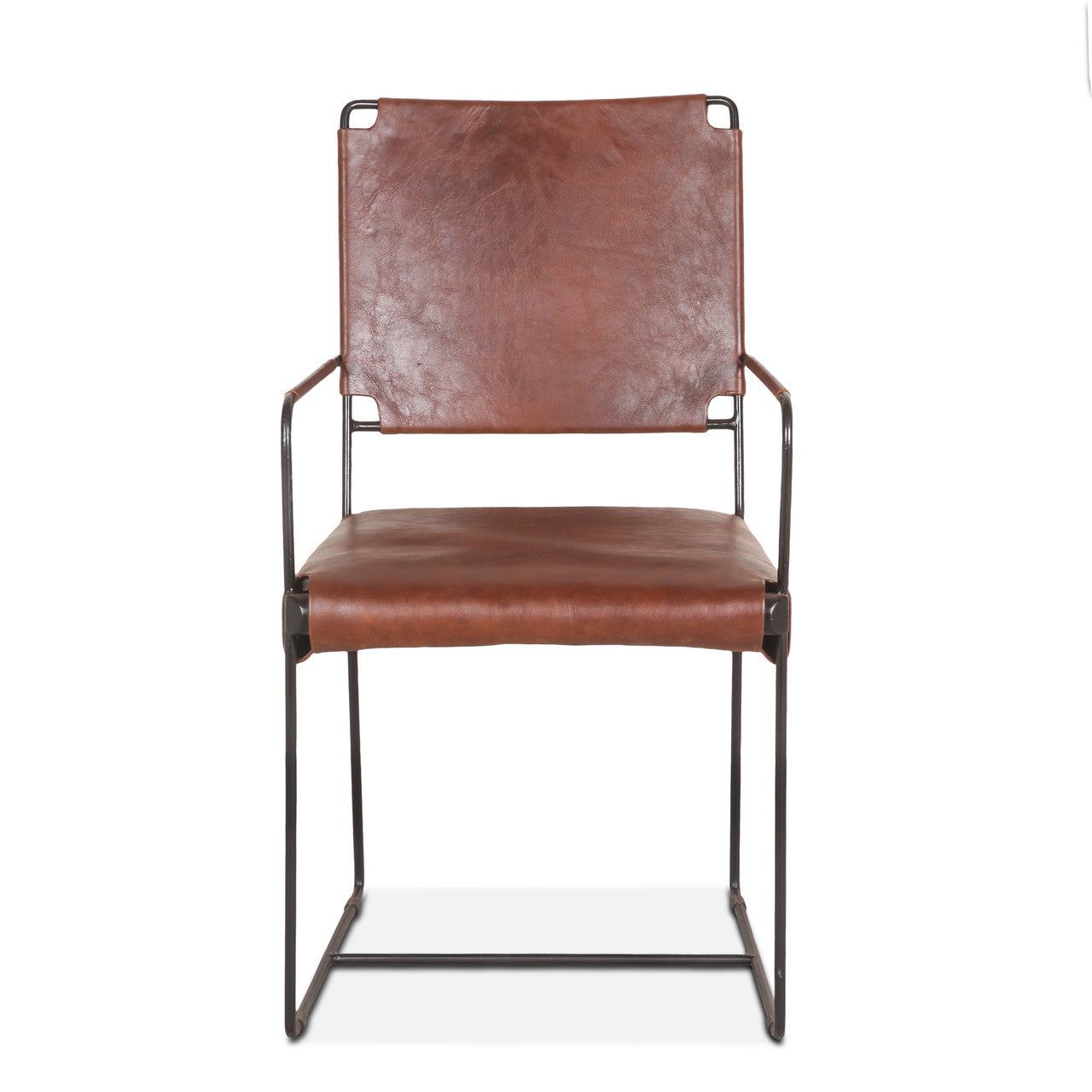 tobacco leather armchairs Sunpan Mauti Dining Armchair, Brown Shalimar and light scratches as appreciated characteristics Contemporary Tobacco-Colored Leather Club Chair