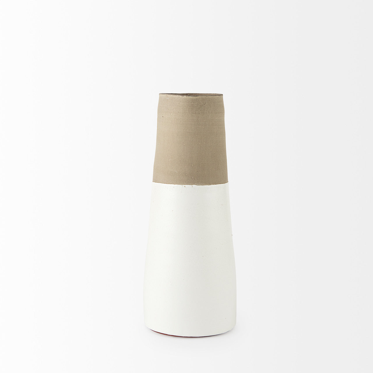 Garand Medium 15H Two-Toned White Natural Ceramic Jug