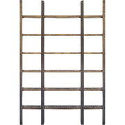 Taunton I 80L x  10.5W x 90H Brown Wood and Black Iron Six Shelving Unit