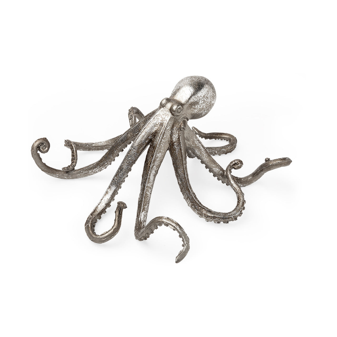 Strafford Medium 13L x 7W Silver Resin Octopus