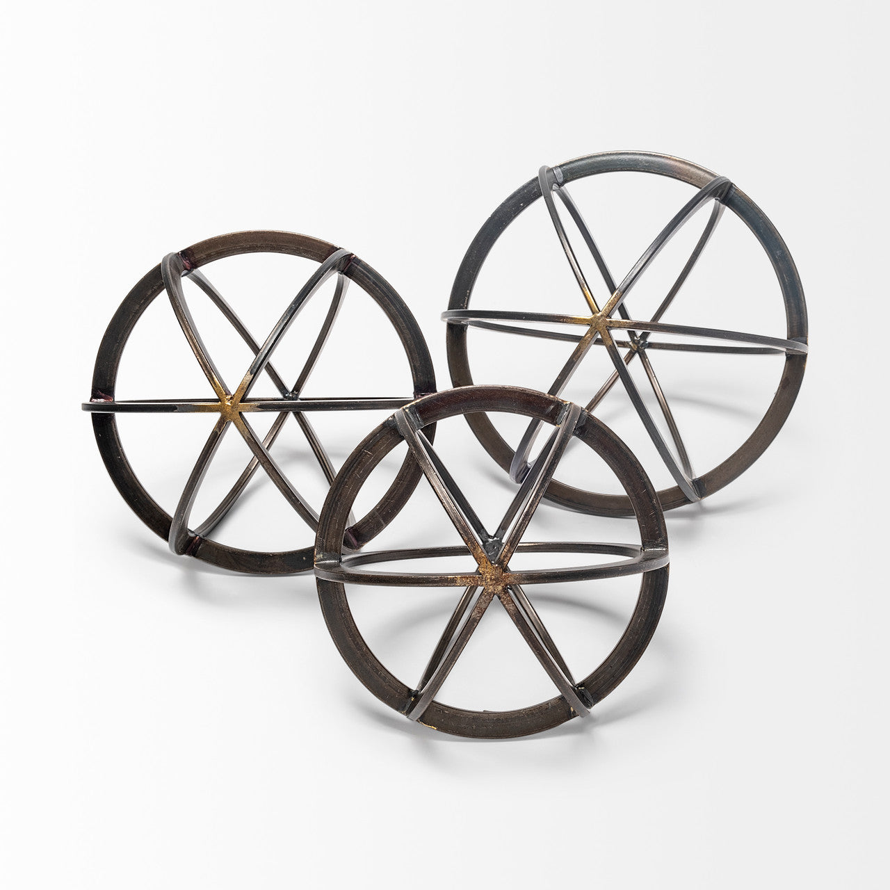 Galenna II (Medium) 9L x 9W Black Metal Circular Decorative Orb