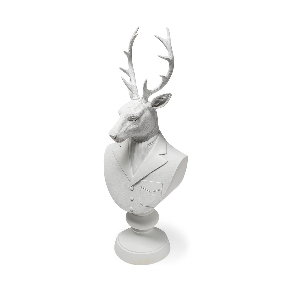 Mozart 8L x 6W White Resin Deer In A Suit