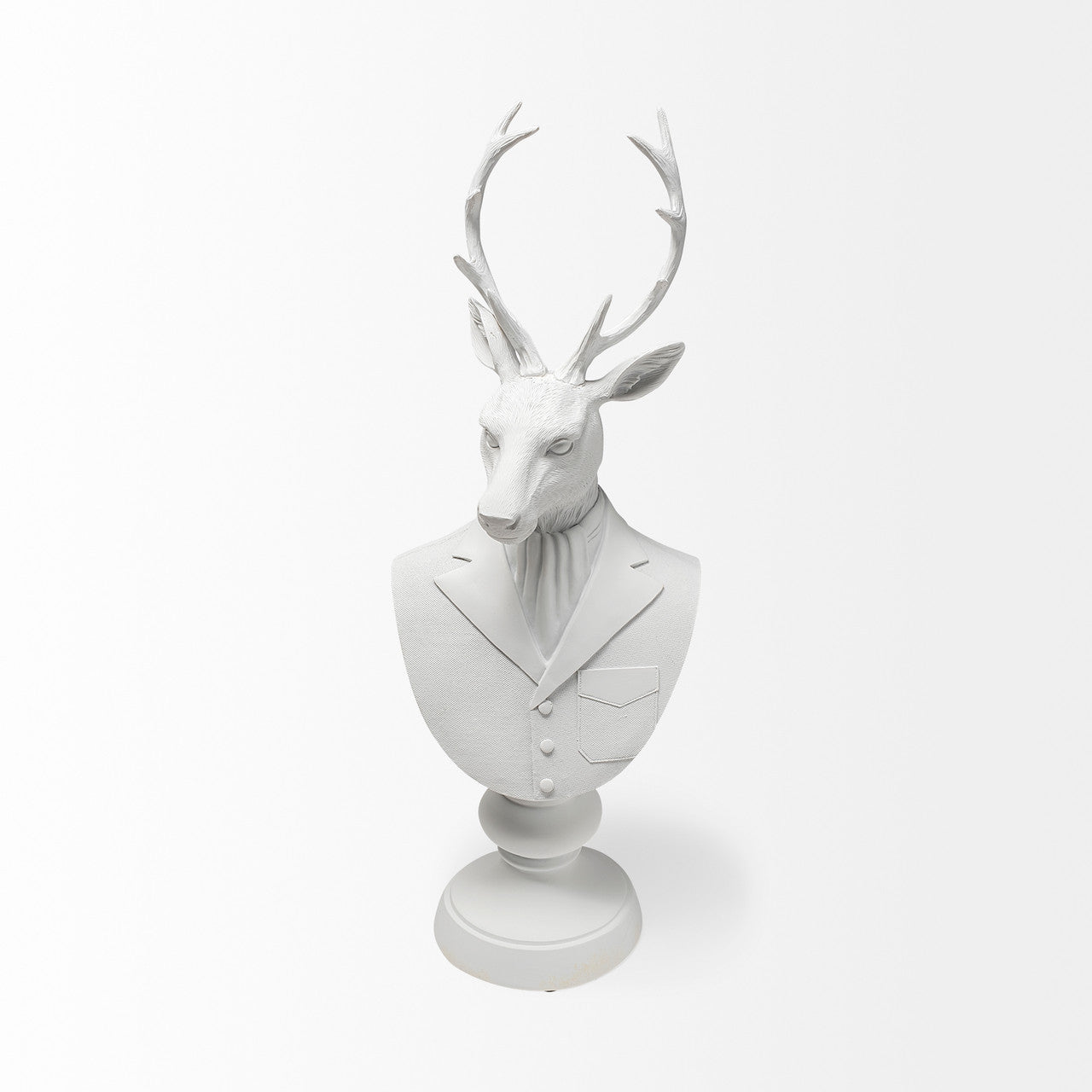 Mozart 8L x 6W White Resin Deer In A Suit
