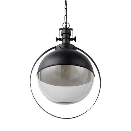 Leighton Black Metal Spherical Pendant Light