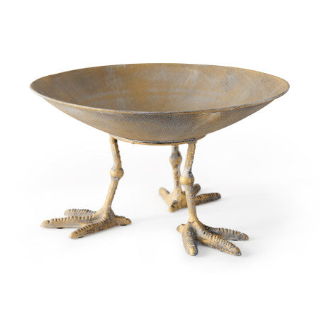 Chadwick Gold Metal Webbed Feet Bowl