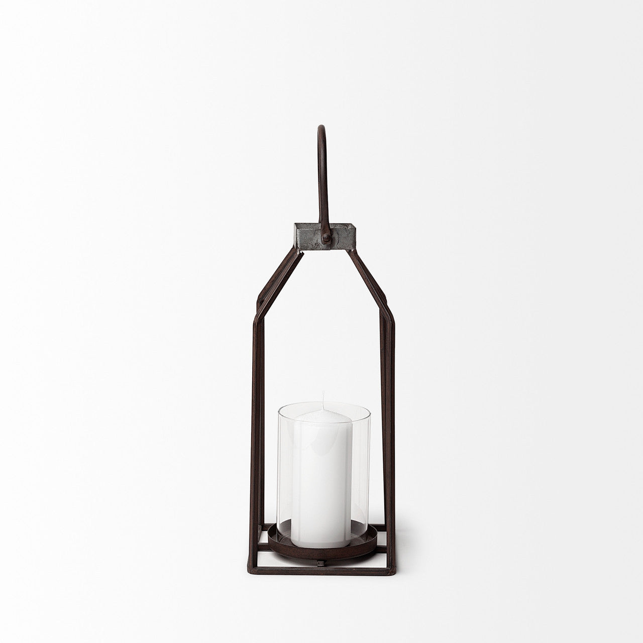Kingston II Small Rustic Metal Framed Table Candle Holder