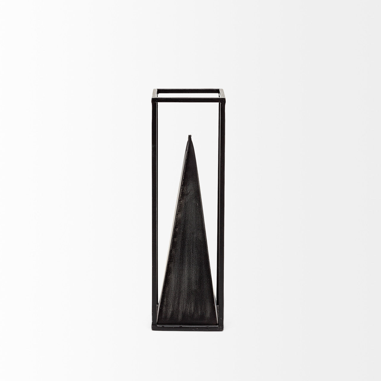 Memphis II (Medium) 4L x 4W Black Metal Pyramid In A Square Frame