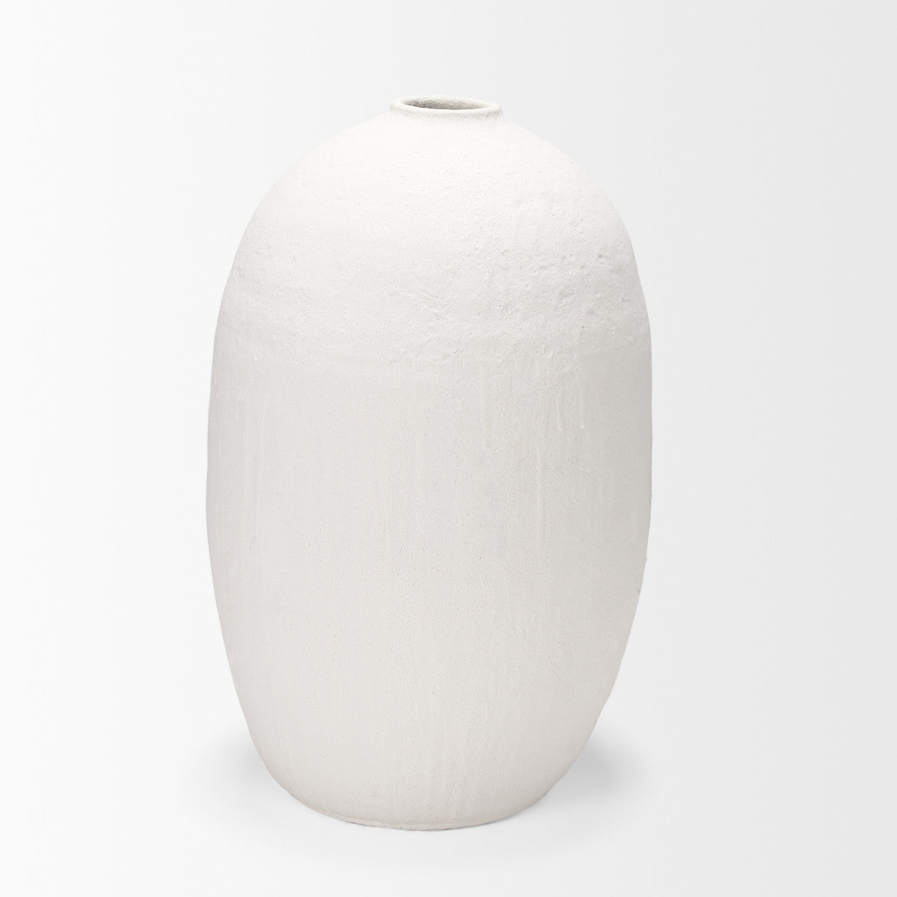 Karakum II Large White Textured Ceramic Vase