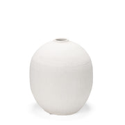 Karakum I Short White Textured Ceramic Vase