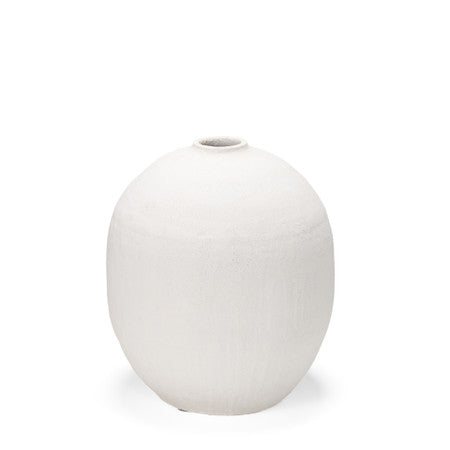 Karakum Short White Textured Ceramic Vase