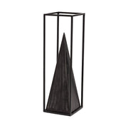 Memphis I (Large) 5L x 5W Black Metal Pyramid In A Square Frame