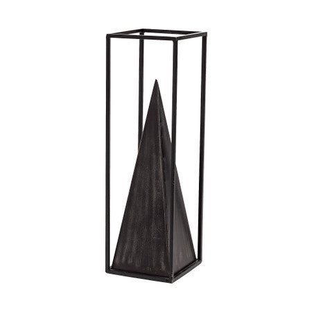 Memphis Black Metal Pyramid In A Square Frame