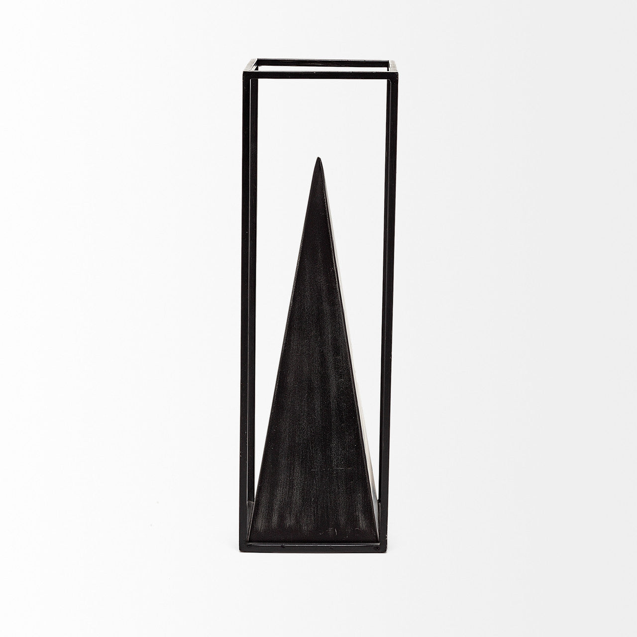 Memphis I (Large) 5L x 5W Black Metal Pyramid In A Square Frame