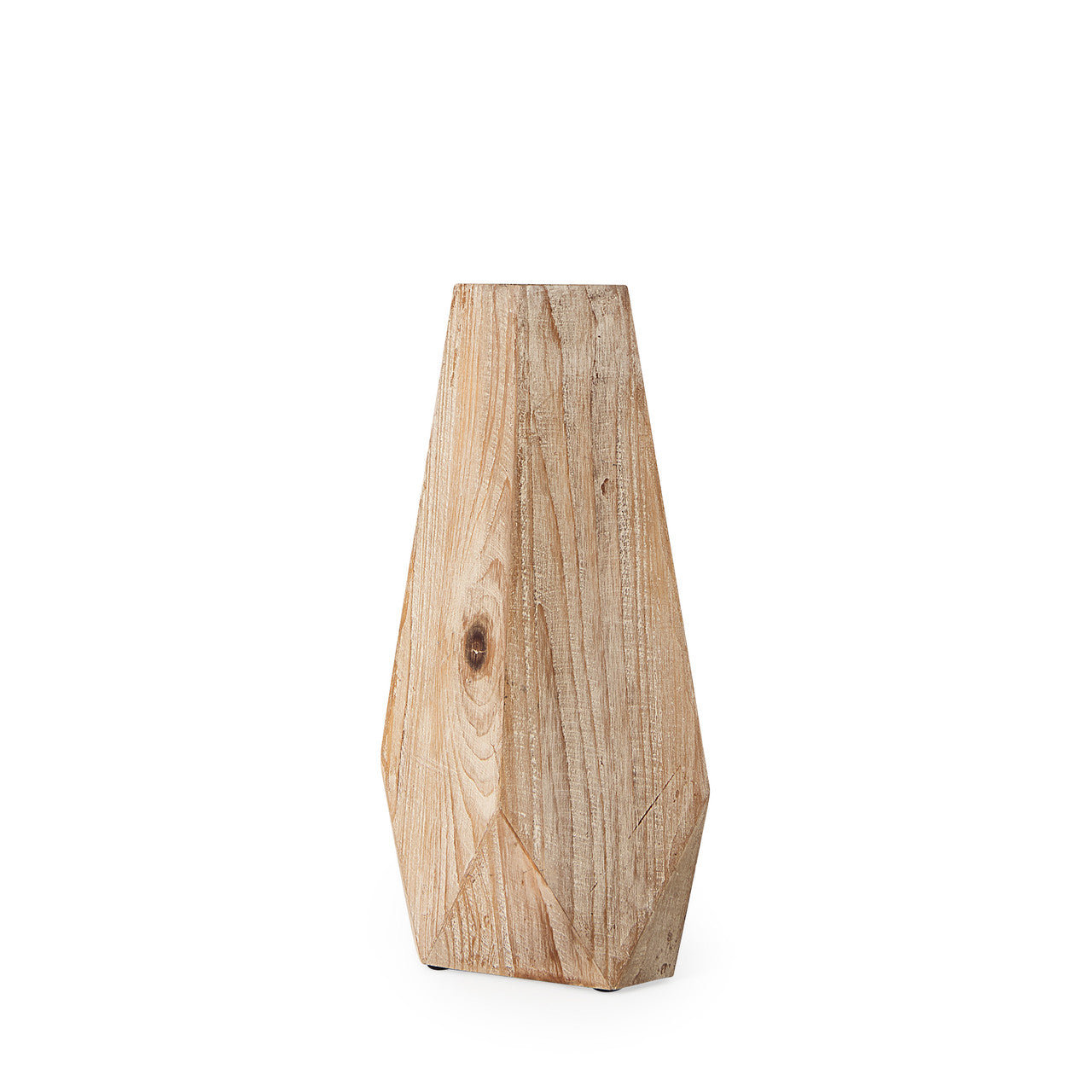 Allen II Small Natural Wooden Base Oval Vase