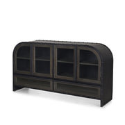 Gehry I 62.3x16.5 Black Metal Frame w/Wood Accent 4 Cabinet Door Two Drawer Sideboard