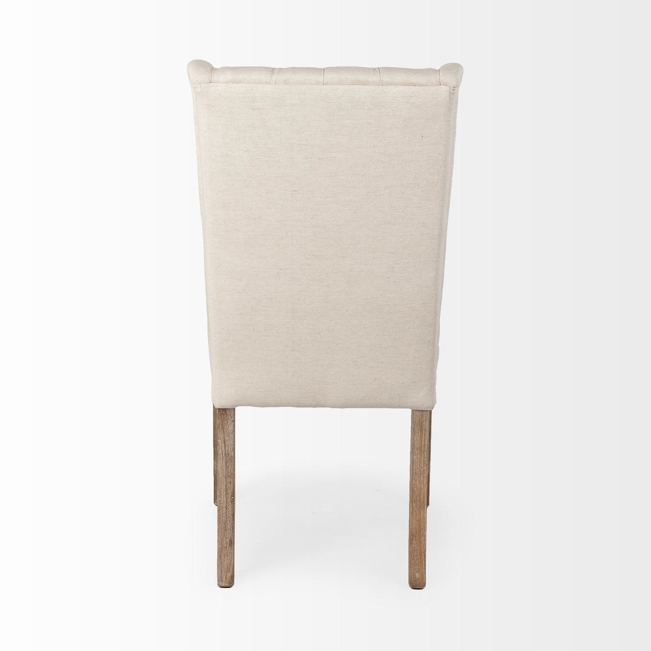 Mackenzie I Cream Plush Linen Covering Ash Solid Wood Base Dining Chair