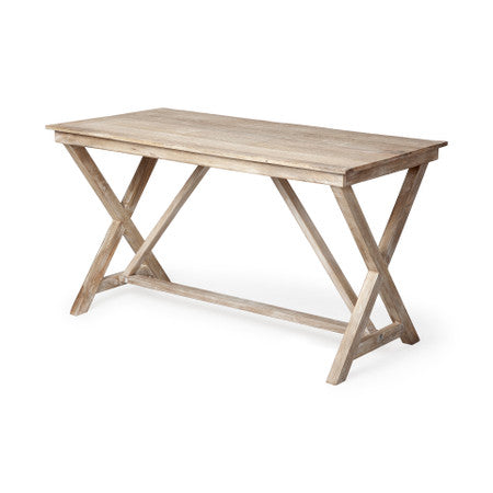 Tracy Natural X Frame Wood Office Desk