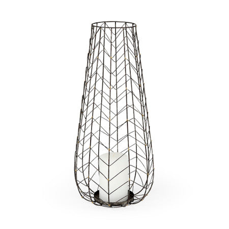 Petiole II Large Gold Toned Metal Table Candle Holder