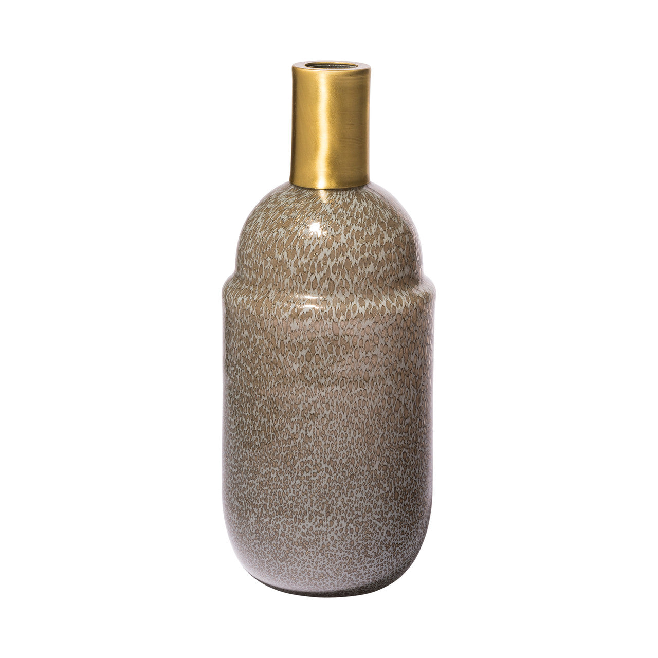 Toba II Tall Brown/Gold Spotted Gourd Style Vase