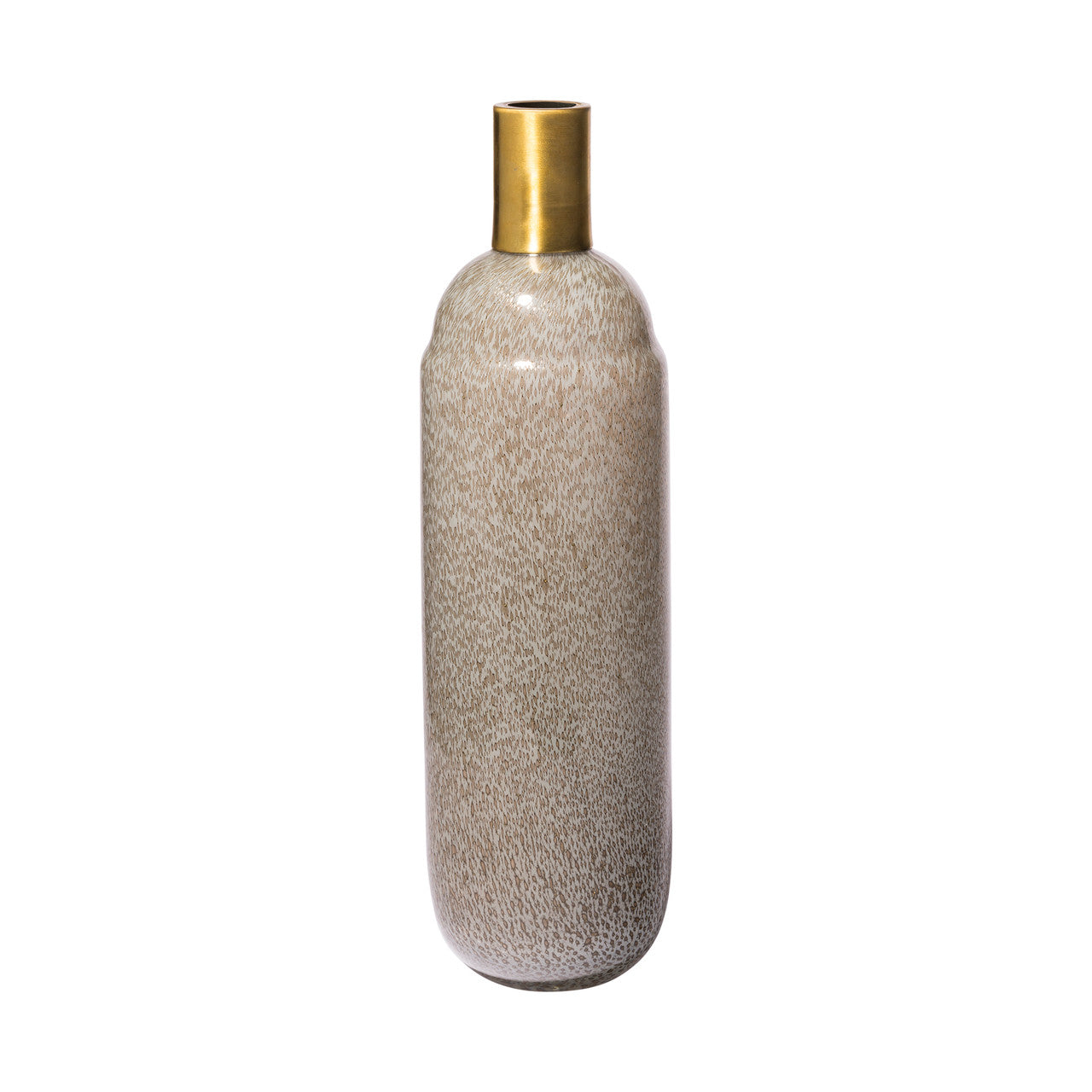 Toba III Large Brown/Gold Spotted Gourd Style Vase