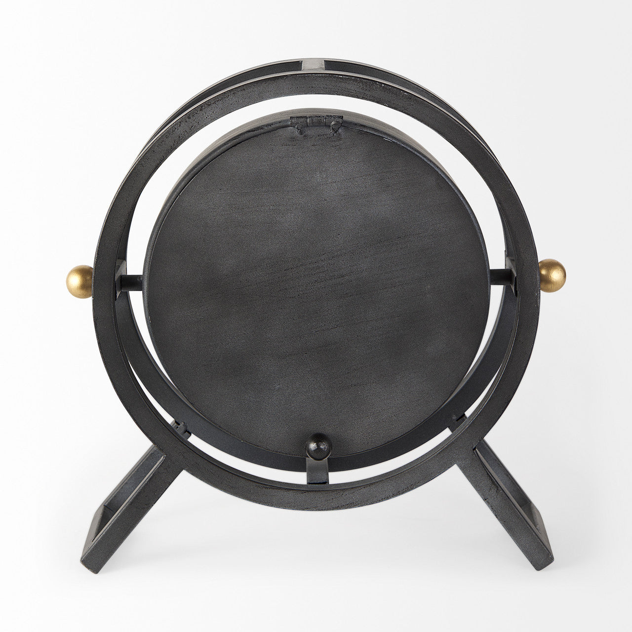 Gaston Gray Metal Circular Table Clock