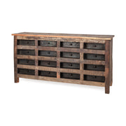 Wilton I 63x16 Reclaimed Wood and Metal 16 Drawer Sideboard