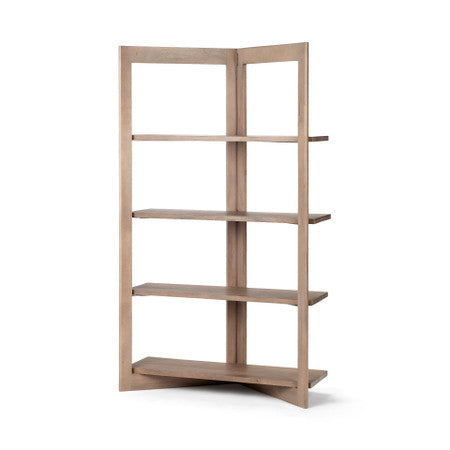 Turnbull Light Brown Wood Four Shelf Shelving Unit
