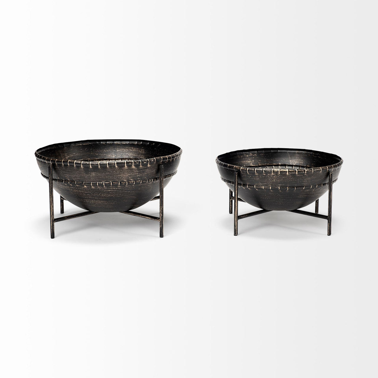 Cauldron (Set of 2) Brown Metal Bowls