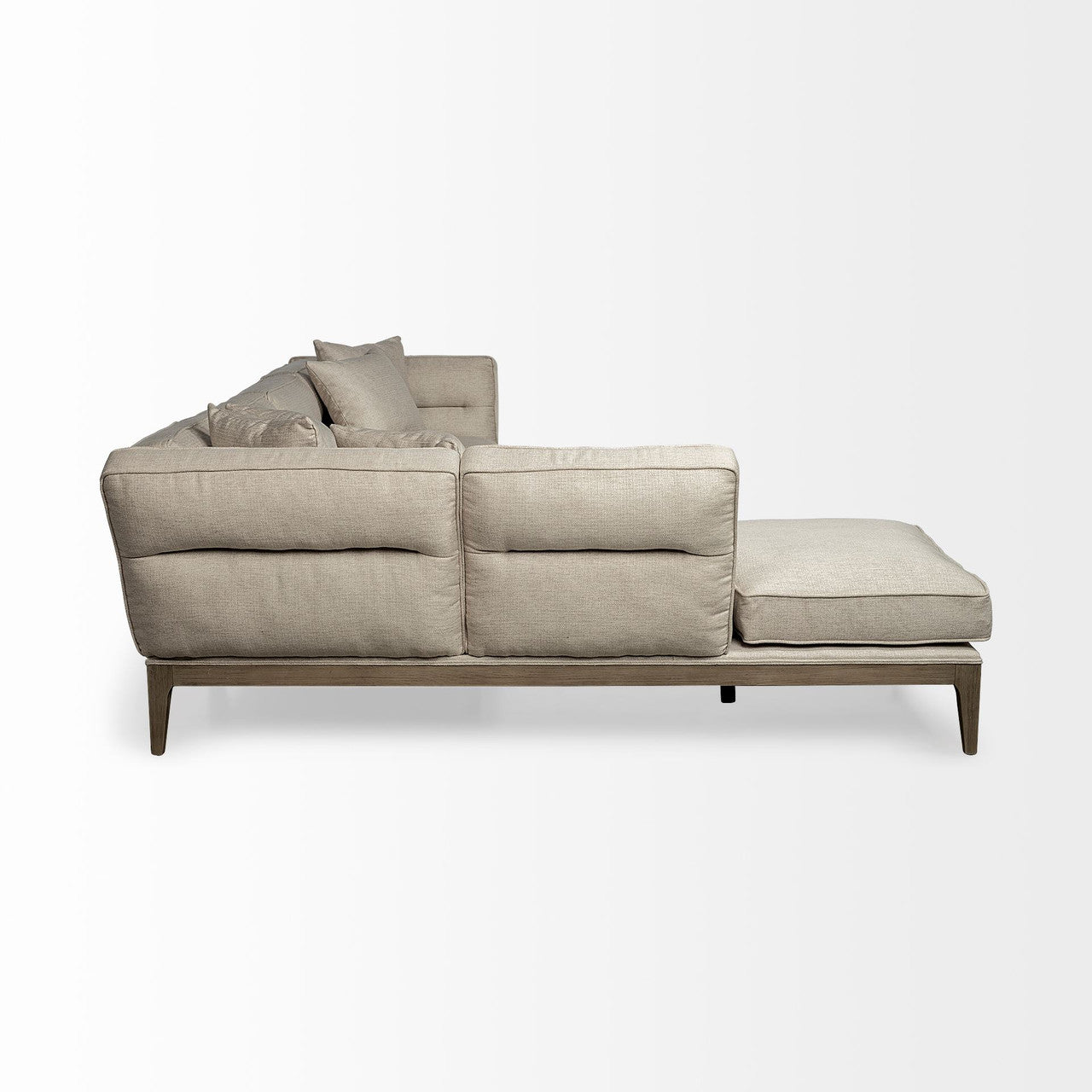 Denali IV 121" Beige Upholstered Wooden Frame Left Four Seater Sectional