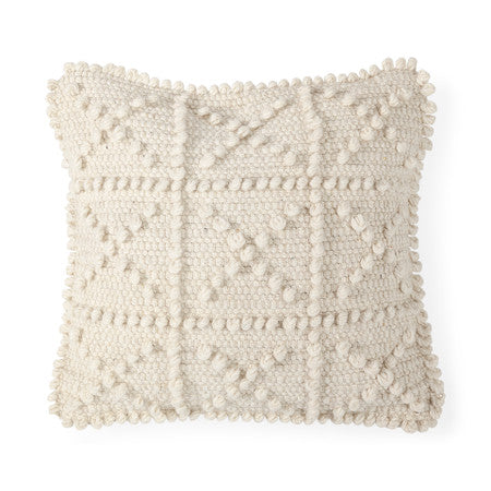 Leroy Cream Raised Pattern Detail Decorative Pillow Cover