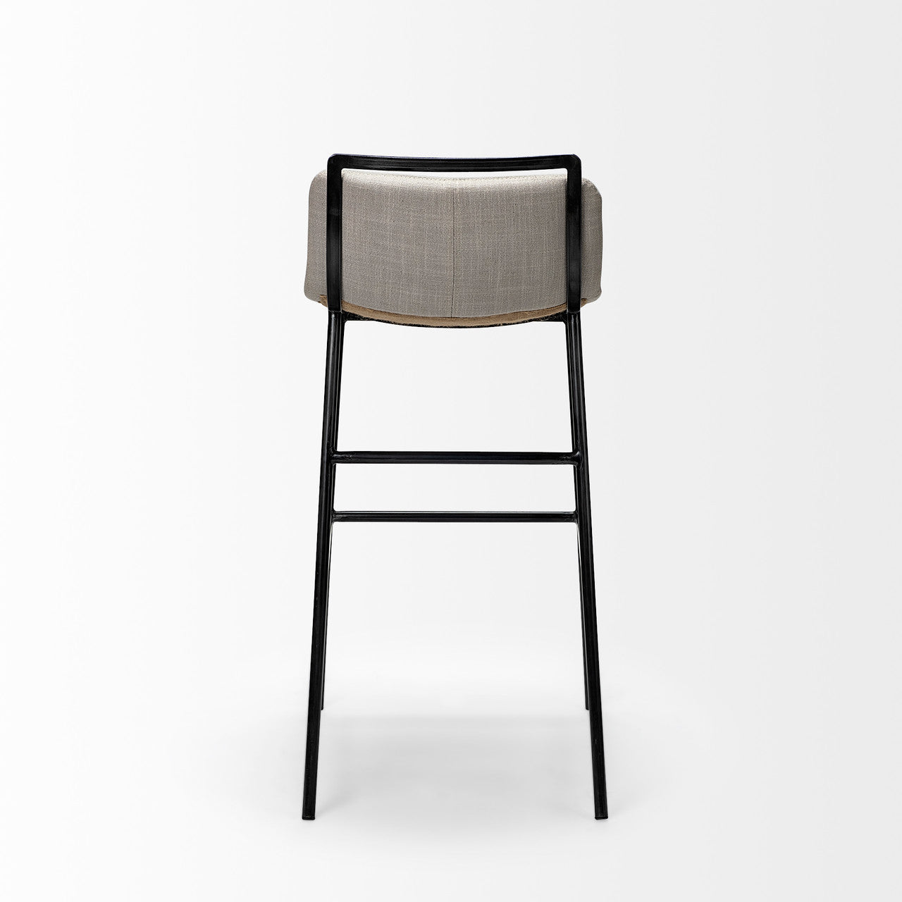 Kavalan 33.5" Total Height Beige Upholstered Seat Gray Metal Frame Counter Stool