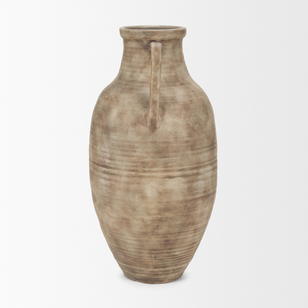 Tulsi Tall Matte Earth Brown Ceramic Floor Vase