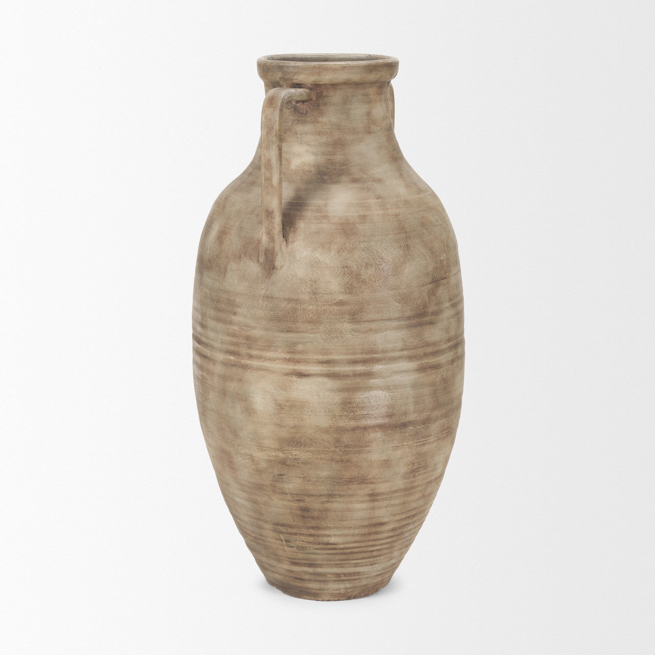 Tulsi Tall Matte Earth Brown Ceramic Floor Vase