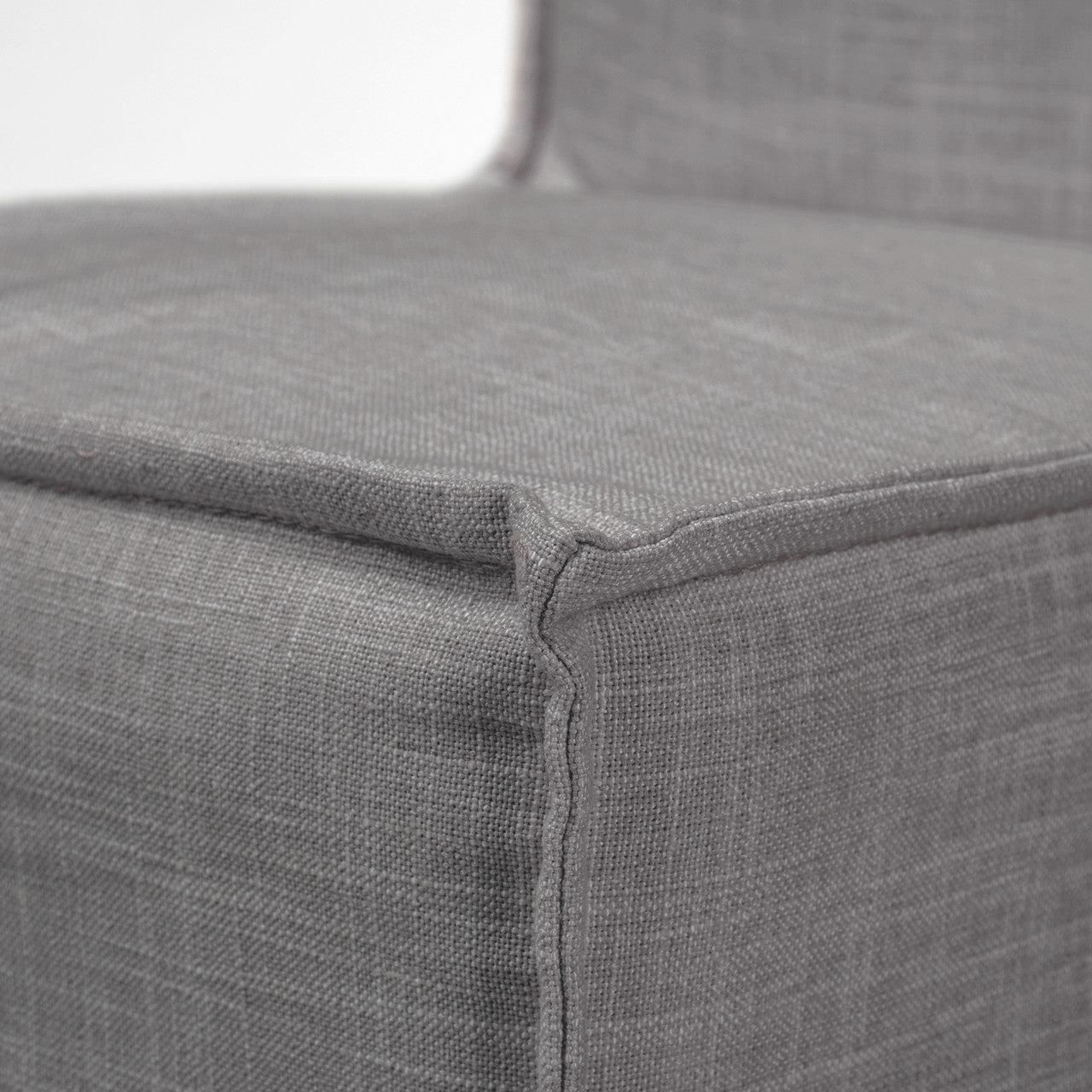 Elbert I Grey Fabric Slip-Cover Brown Wooden Base Dining Chair