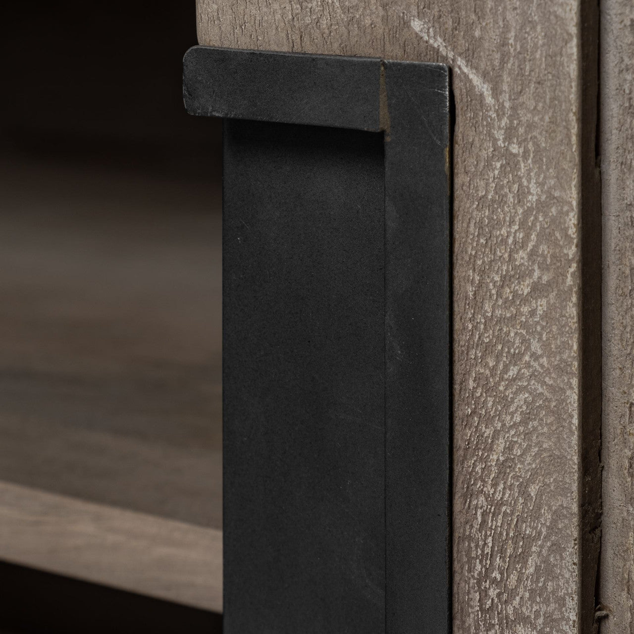 Braxton II Light Brown Wood and Iron Three Shelf Shelving Unit 41.5L x 18.5W x 9