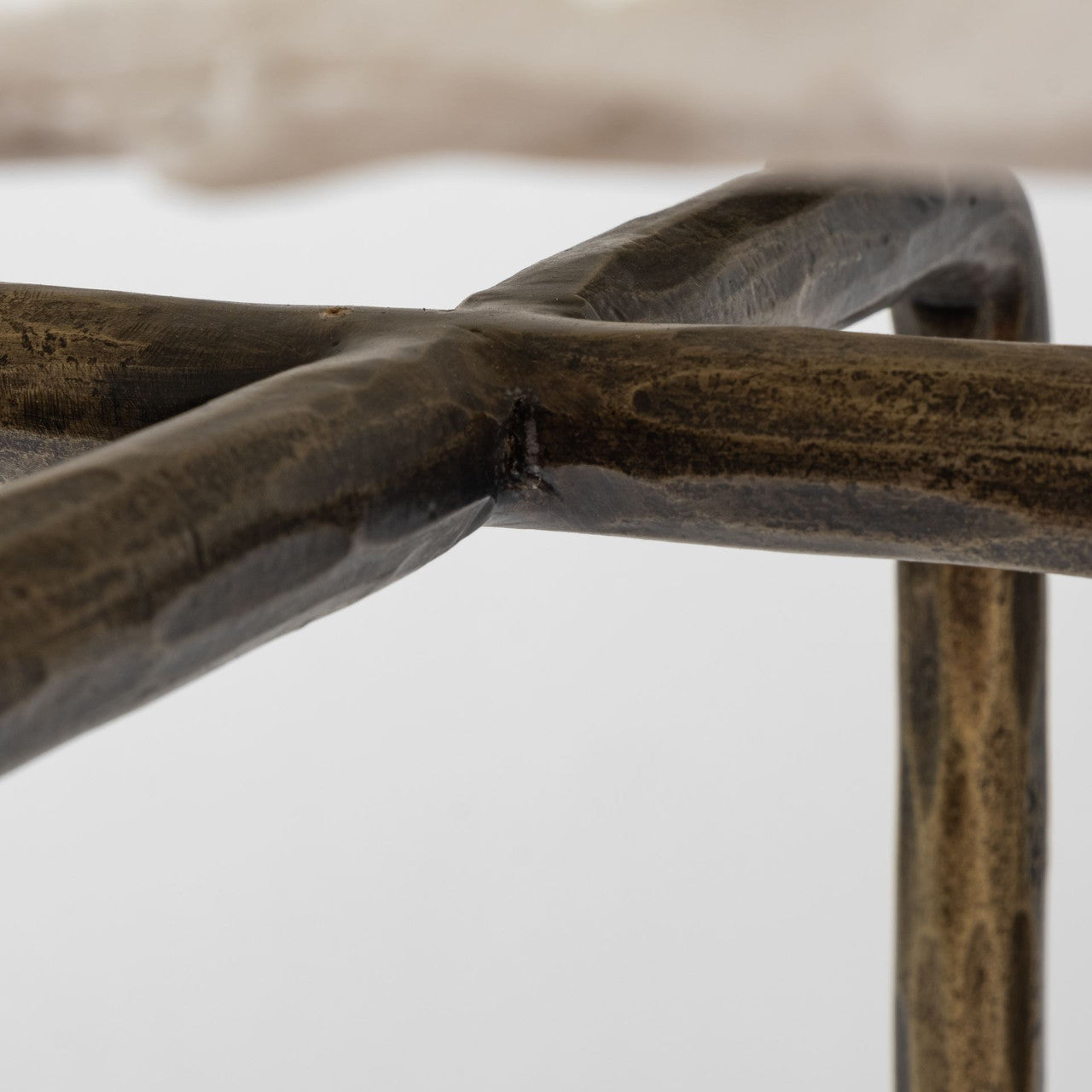 Pinera III 49L x 17W White Marble Top Gold-Toned Iron Base Console Table