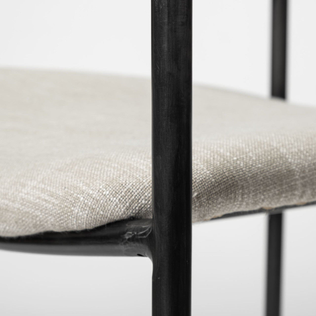 Parker I Beige Fabric Seat Gun Metal Gray Metal Frame Dining Chair