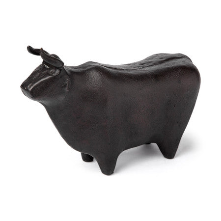 Taurus Black Cast Aluminum Bull Decorative Object