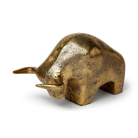 Tauro I Gold Cast Aluminum Raging Bull