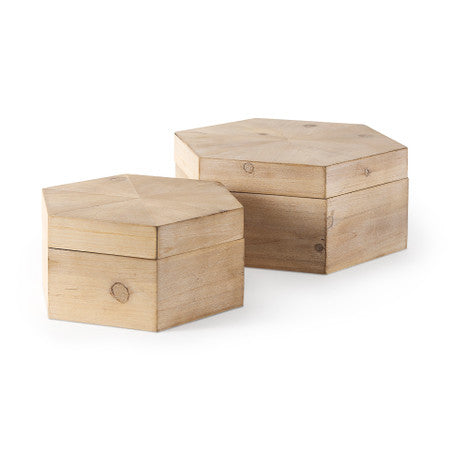 Elyse Brown Wooden Hexagonal Boxes