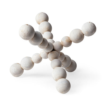 Carrollton Off-White Geometric Wood Ball Jack