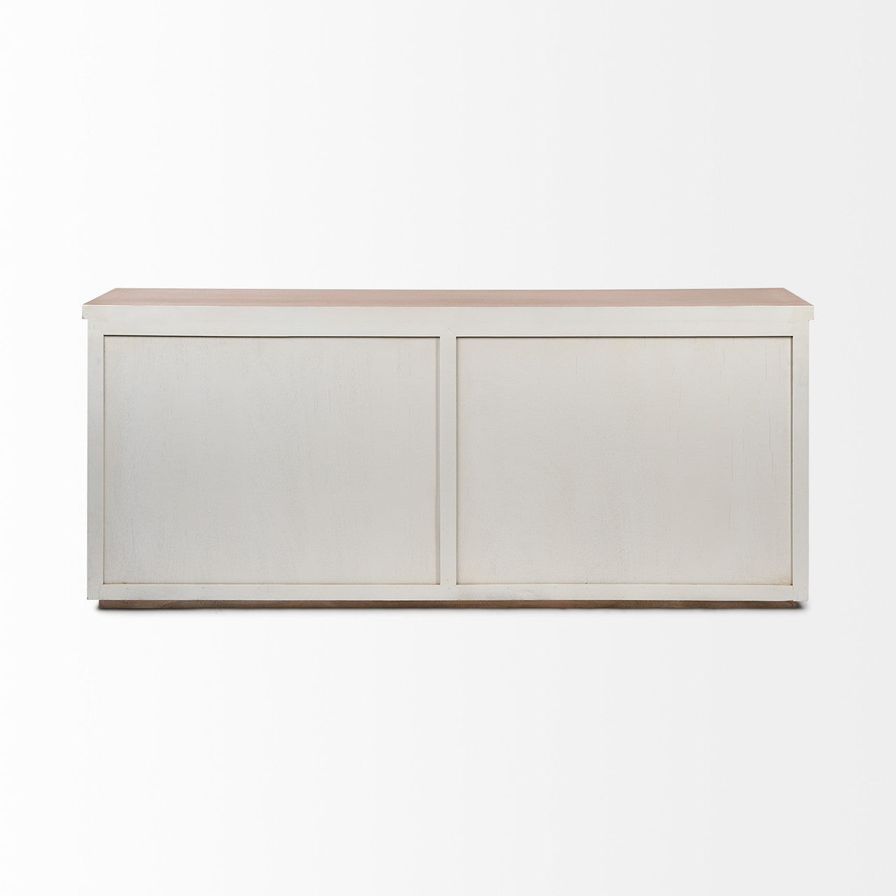 Fairview III Solid Wood Brown Top & White Frame 4 Cabinet Door Sideboard