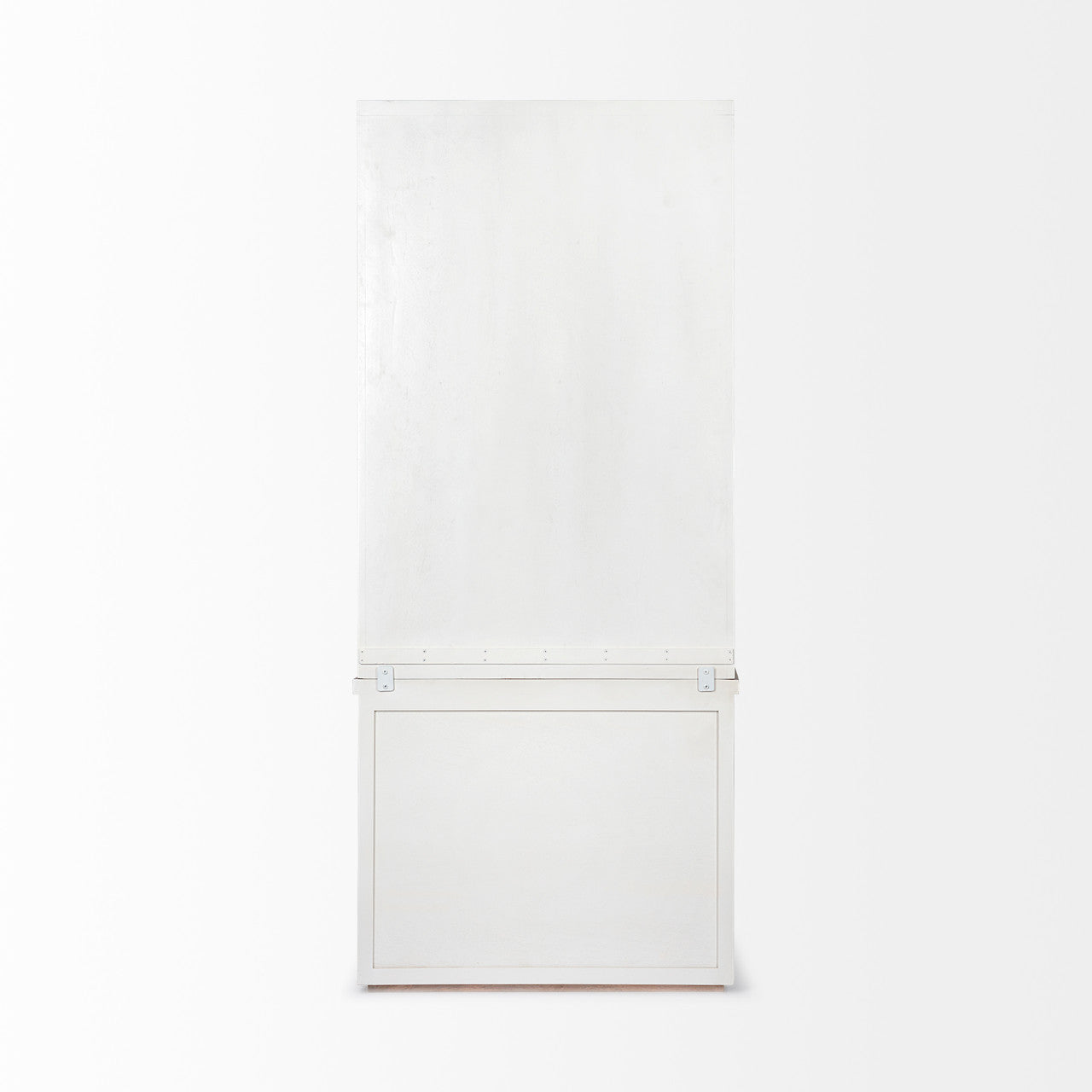 Fairview I  White and Medium Brown Wood Three Shelf Shelving Unit