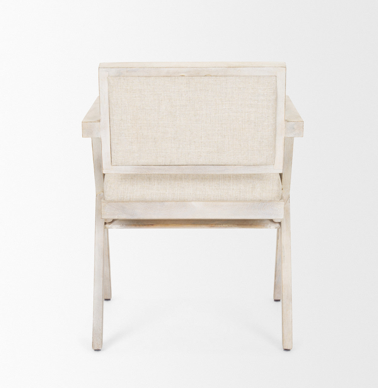 Topanga I Cream Fabric Wrap Blonde Wooden Frame Dining Chair