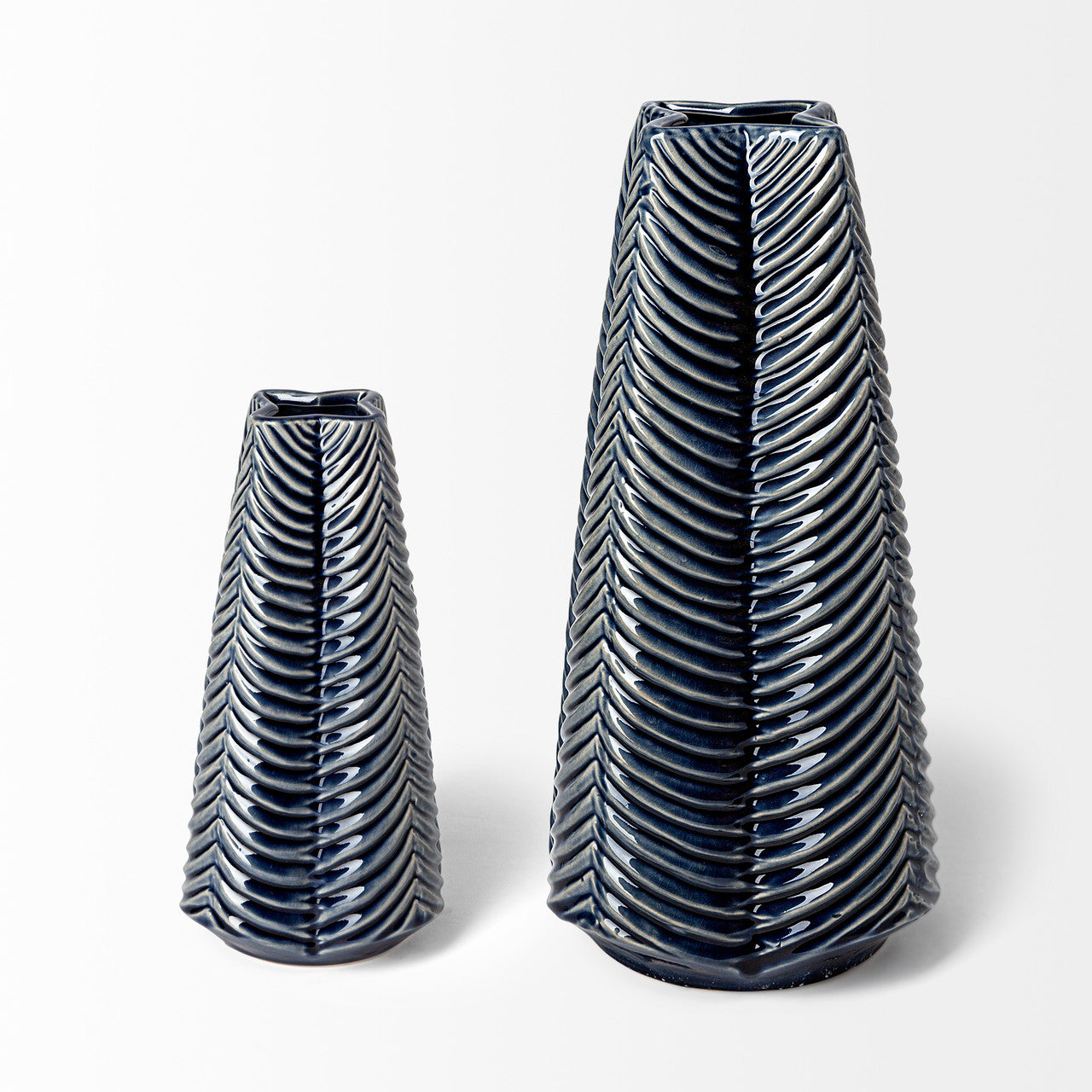 Bashir II Large Dark Navy Gloss Ceramic Vase